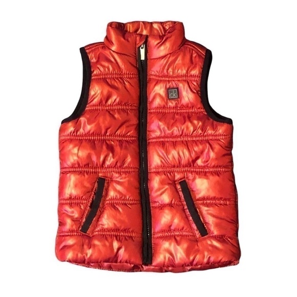 Calvin Klein Jeans Polyester Red/Black Puffer Vest Size 24M - Picture 2 of 7